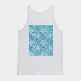 blue and white floral marigold toile de jouy print Tank Top